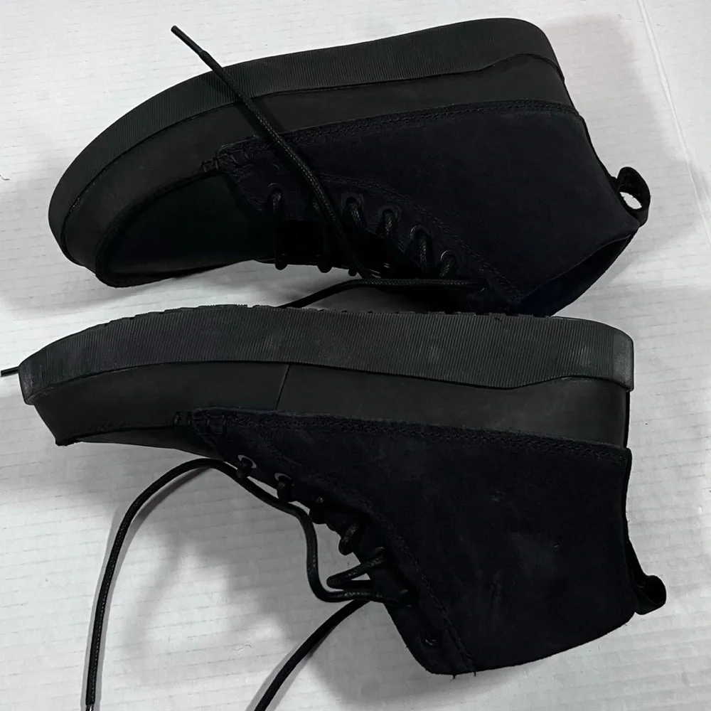 Olukai Men's Nalukai Kapa Boot Lava Rock Black Canvas Chukka Ankle Mid Size 8.5